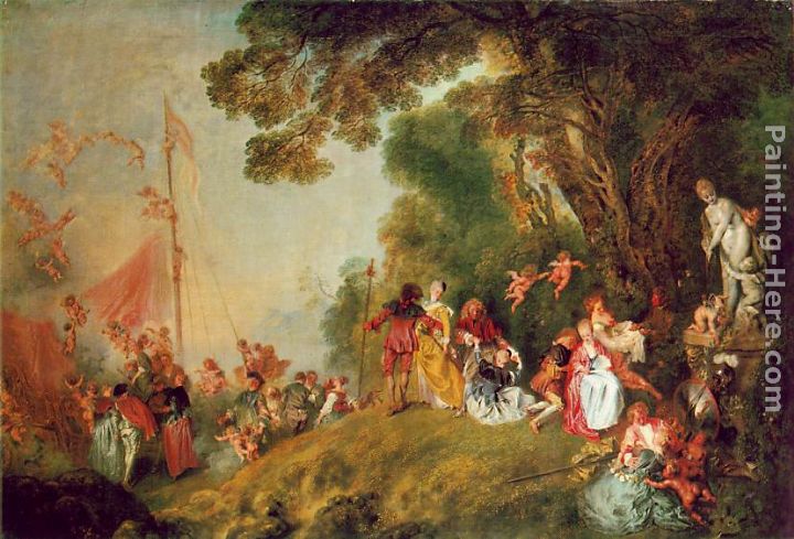 Pilgrimage to Cythera painting - Jean-Antoine Watteau Pilgrimage to Cythera art painting